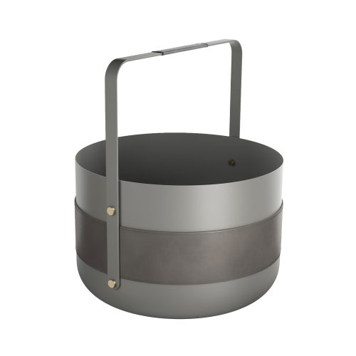 Kosz na drewno w kolorze szarym