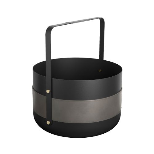 Kosz na drewno w kolorze grafitowym