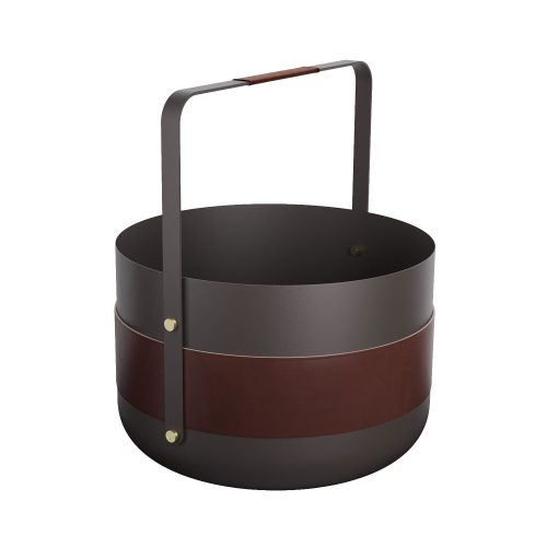 Kosz na drewno w kolorze brązowym