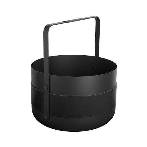 Kosz na drewno w kolorze czarnym